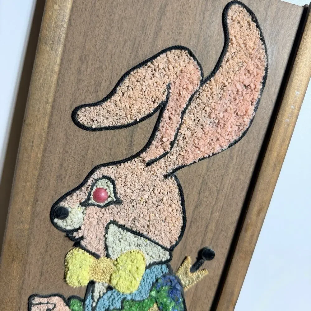 Set Vtg Gravel Art Alice Wonderland White Rabbit Mad Hatter Pictures 17